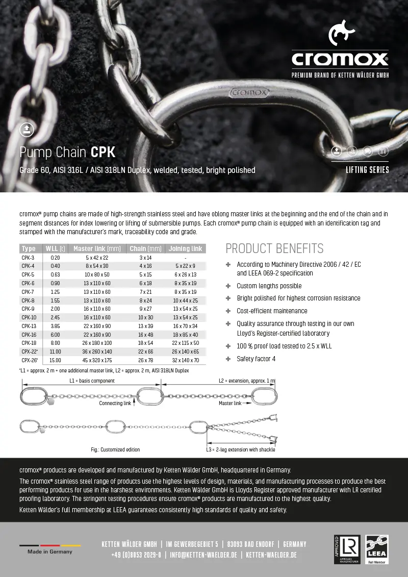 cromox® Pump Chain CPK