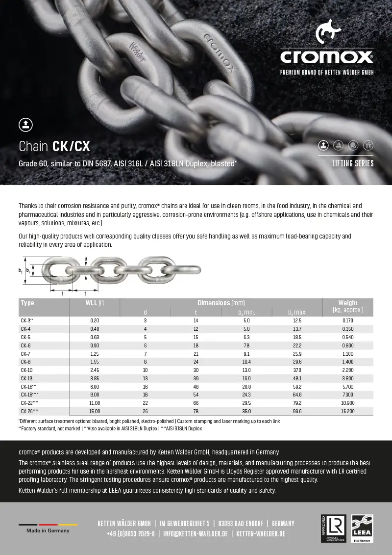 cromox® Chain CK/CX
